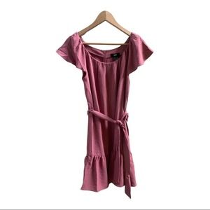 NWT DKNY Ruffled Sleeve Belted Dress